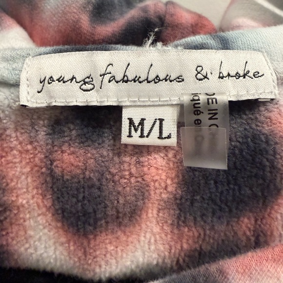 Young Fabulous & Broke Tie Dye Dolman Sleeve Hoodie - Size M/L - Picture 2 of 5